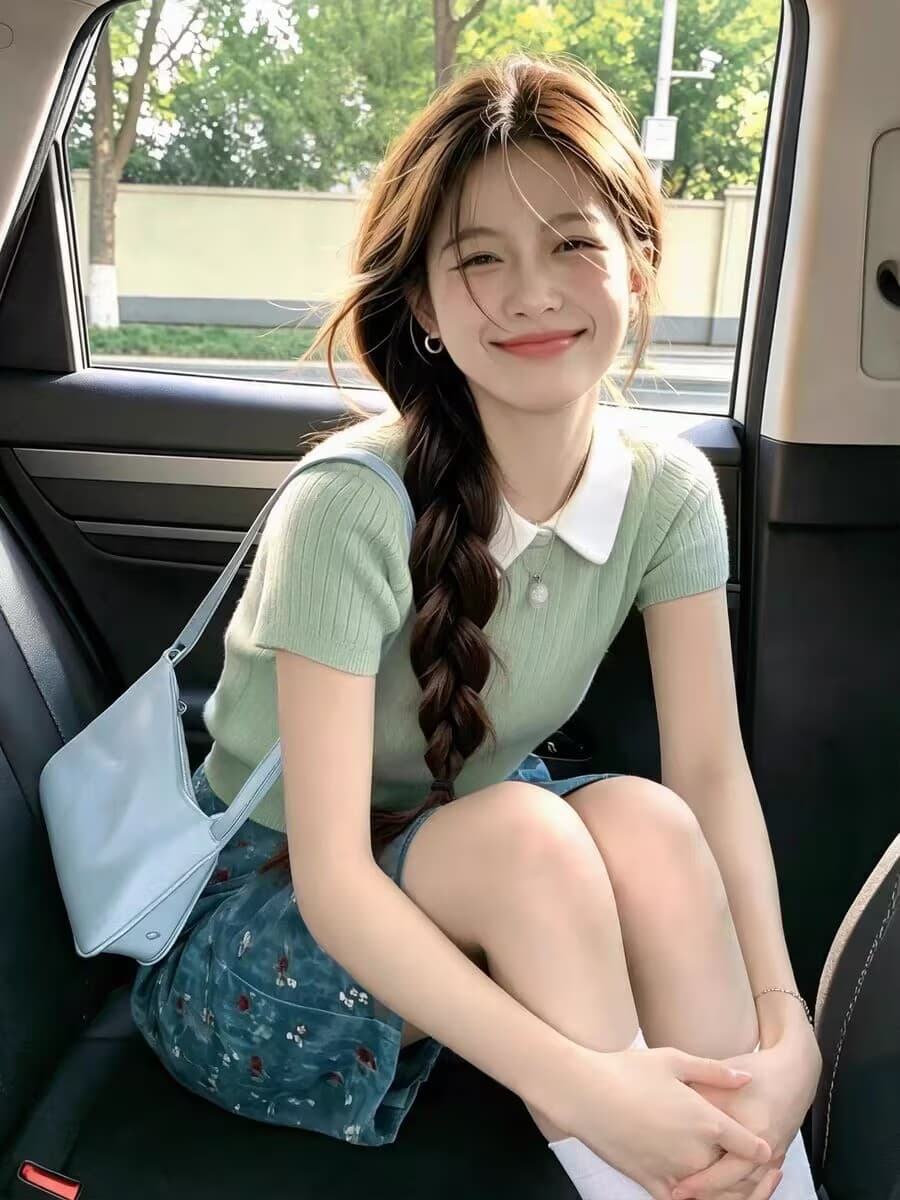 재고 있음 한 부서 연령 감소 Chic 품격 작은 대중 폴로 칼라 반팔 니트 기본 셔츠 2026 년 여름 티셔츠 여성 의류 상세 이미지 6
