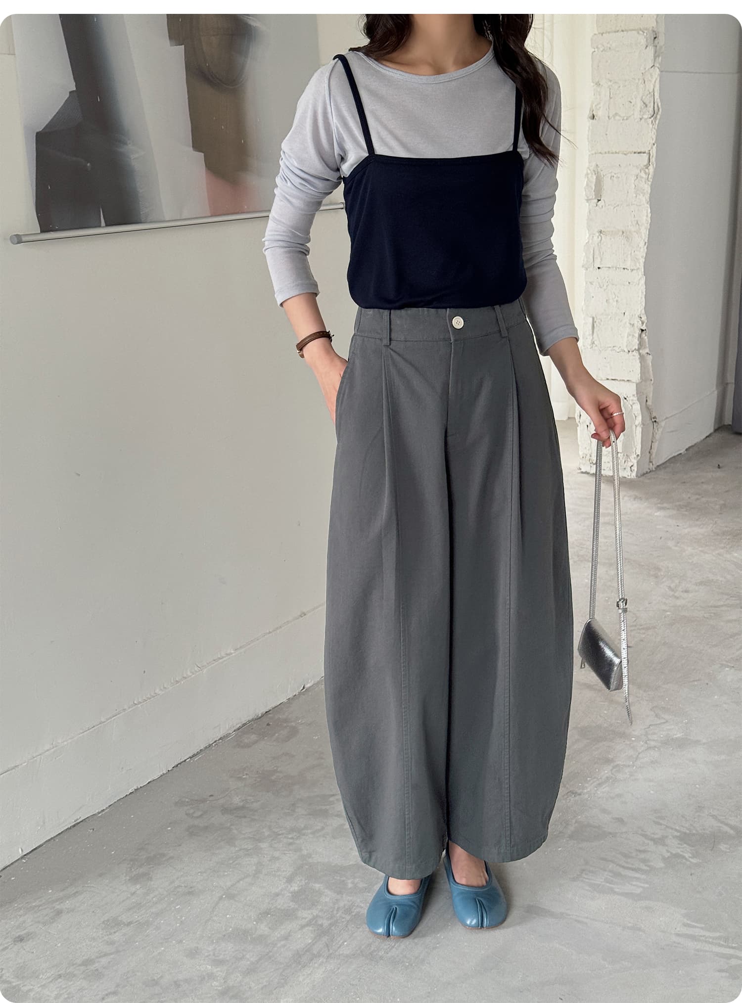 실사 조기 봄 켜기 새로운 거리 트렌디 차가운 바람 3 차원 압력 라인 디자인 워크웨어 모통이 칼 바지 여성 9부 바지 상세 이미지 6