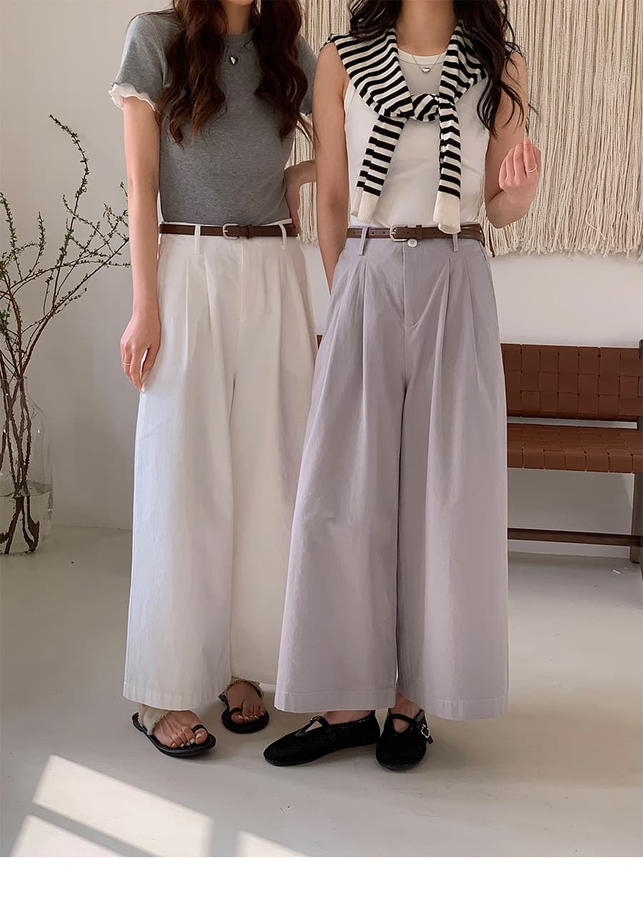 실사 순면 화이트 캐주얼 바지 여성 봄 여름 섹션 일본식 루즈핏 다용도 바지 스트레이트 와이드 레그 팬츠 9부 바지 상세 이미지 17