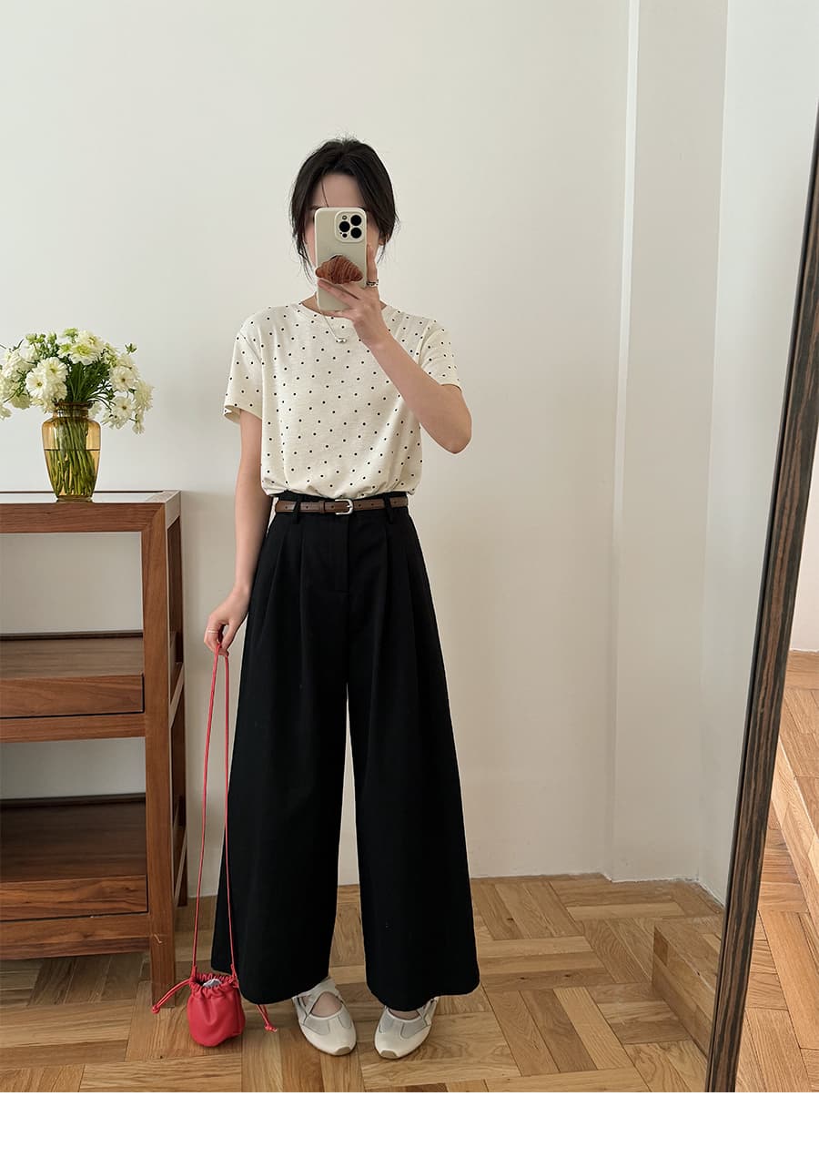실사 순면 화이트 캐주얼 바지 여성 봄 여름 섹션 일본식 루즈핏 다용도 바지 스트레이트 와이드 레그 팬츠 9부 바지 상세 이미지 38