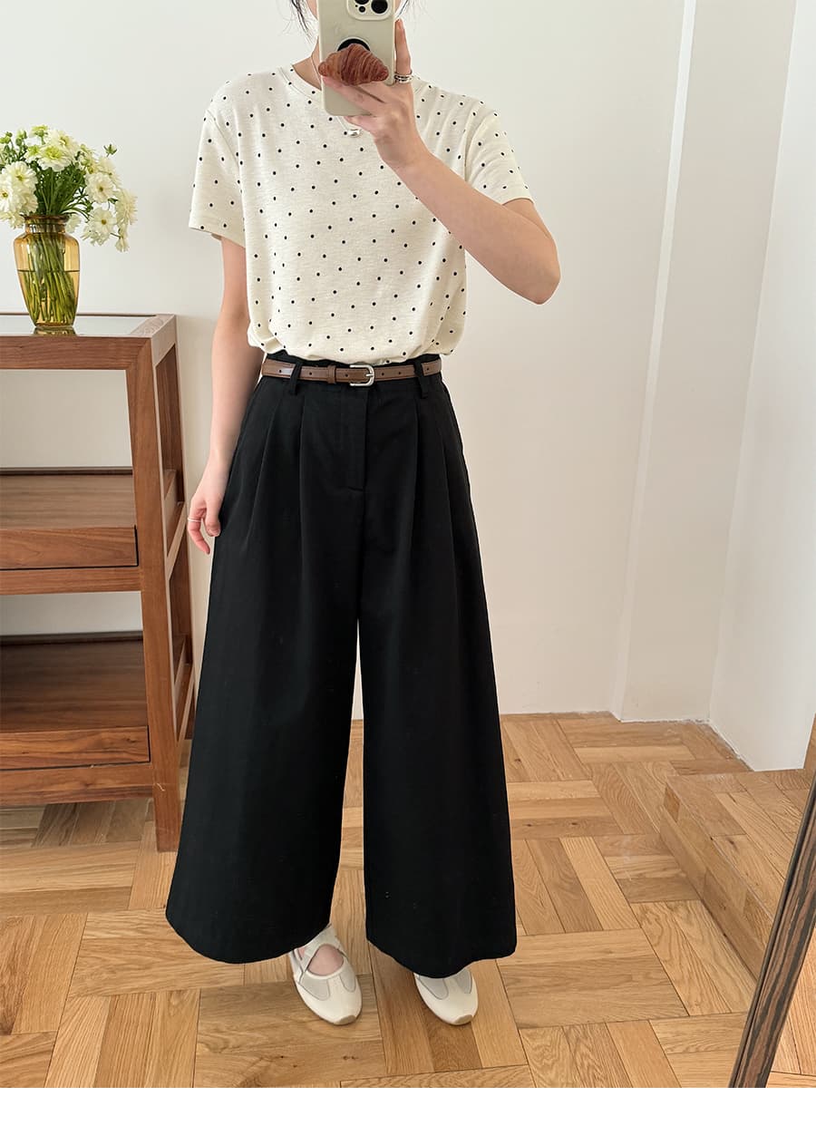 실사 순면 화이트 캐주얼 바지 여성 봄 여름 섹션 일본식 루즈핏 다용도 바지 스트레이트 와이드 레그 팬츠 9부 바지 상세 이미지 39