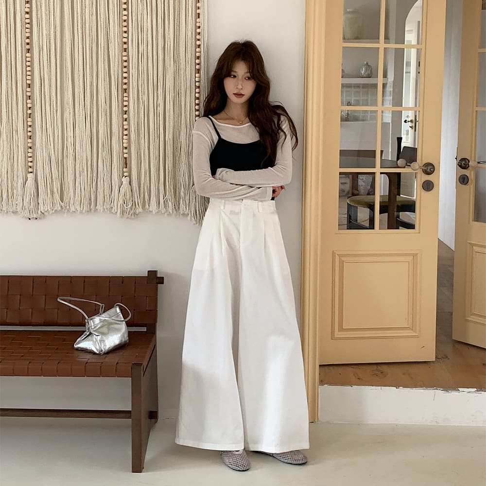 실사 패션 느긋한 느슨함 센스 넓은 다리 나팔 바지 가을 2026 년 외국 가스 다용도 루즈핏 캐주얼 바지 이미지 3