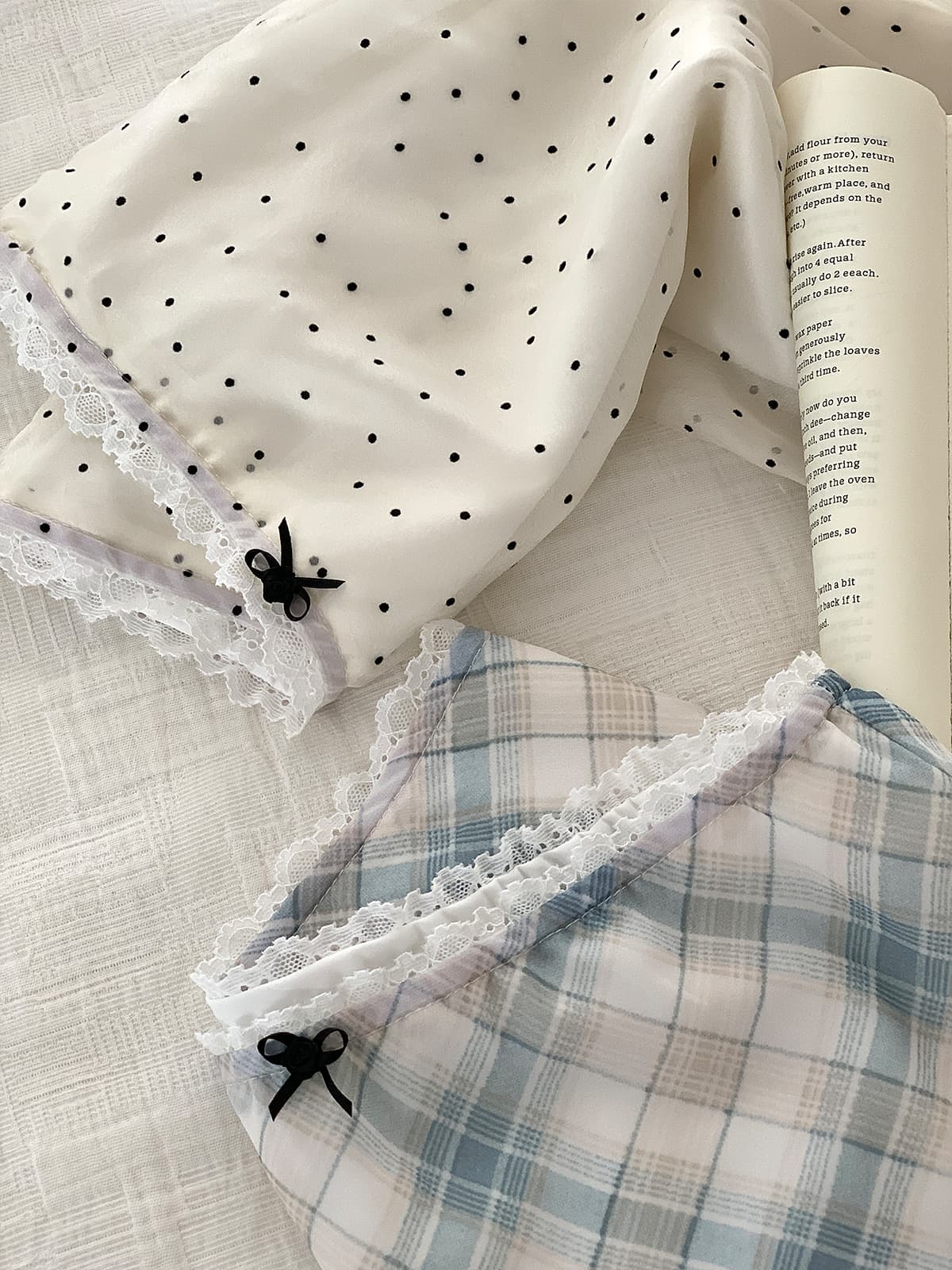 실사 프랑스식 레트로 도트 무늬 반신 스커트 여성 여름 miu 부서 한 마디 쉬폰 체크무늬 화이트 치마 이미지 5