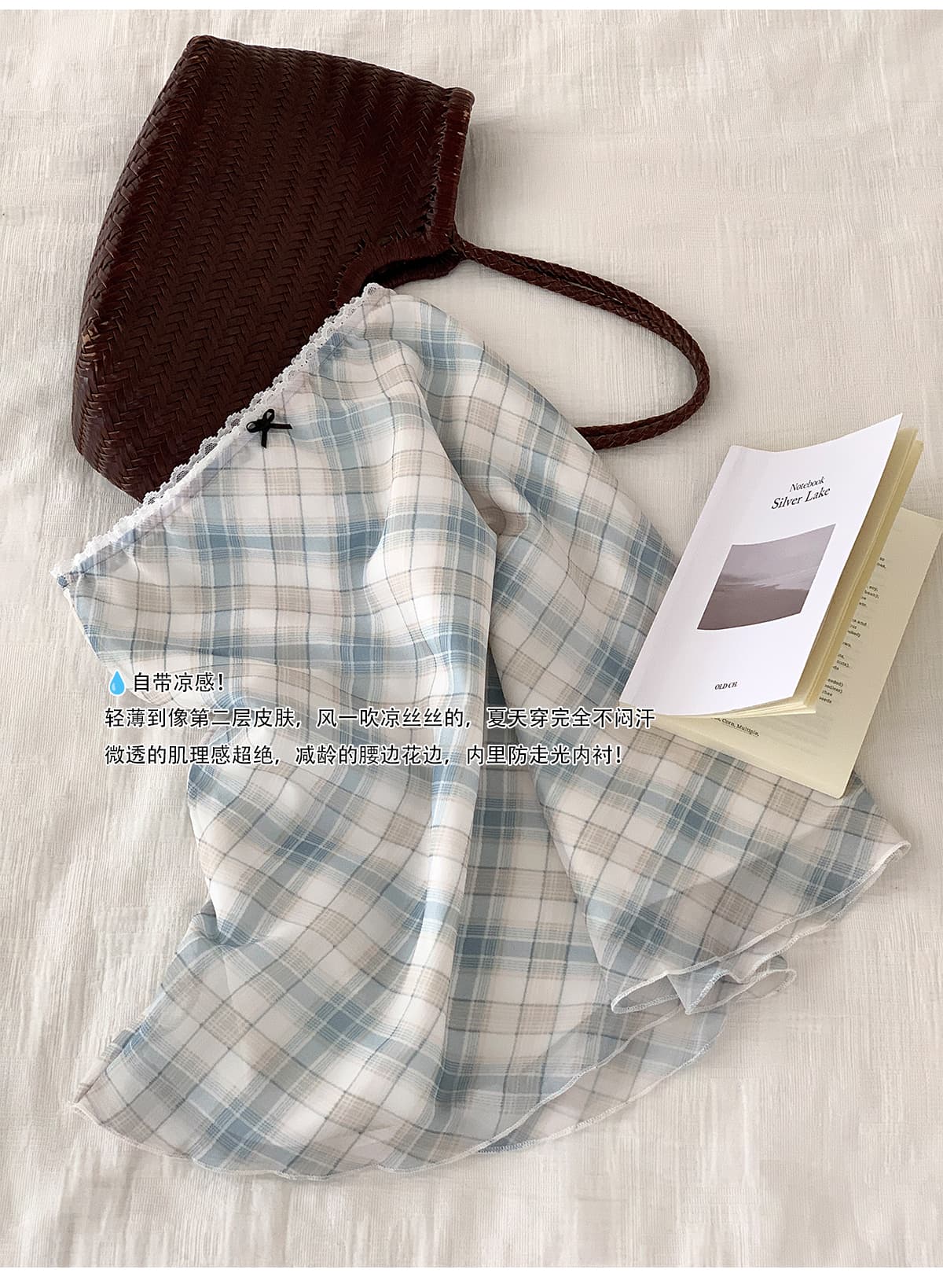 실사 프랑스식 레트로 도트 무늬 반신 스커트 여성 여름 miu 부서 한 마디 쉬폰 체크무늬 화이트 치마 상세 이미지 14