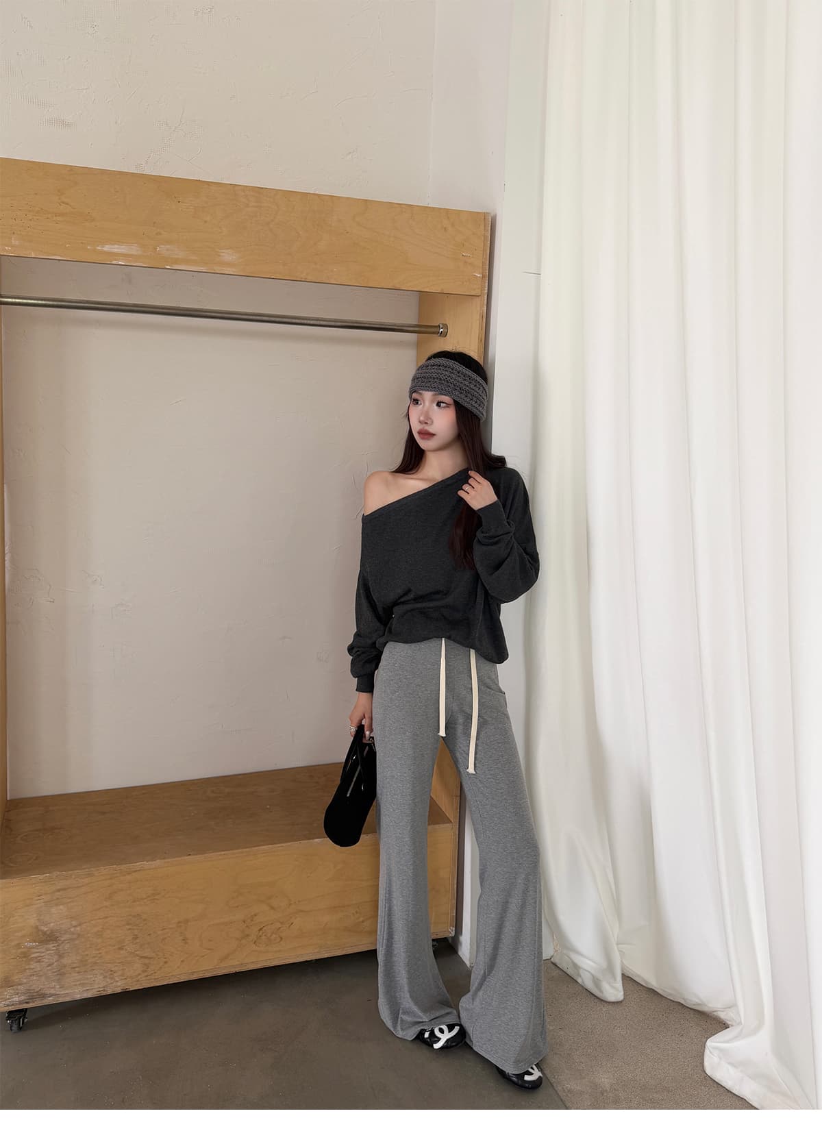 실사 회색 부츠컷 바지 여성 초기 가을 배 모양 차가운 센스 도루 도루 바지 슬림해 보이는 요가 웨이 바지 도루 센스 바지 상세 이미지 8