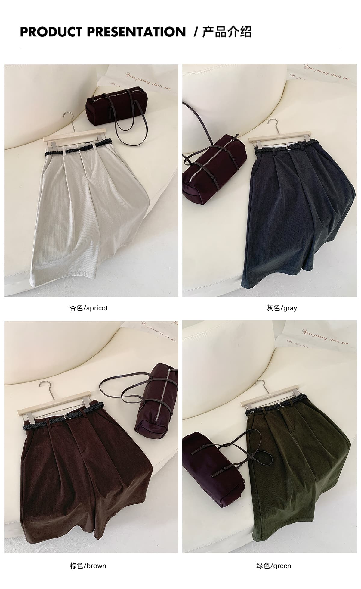실사 가을 겨울 새로운 레트로 코듀로이 프로 피부 7부 바지 아이들 새로운 꼬집기 Pleat 루즈핏 넓은 다리 캐주얼 바지 상세 이미지 3