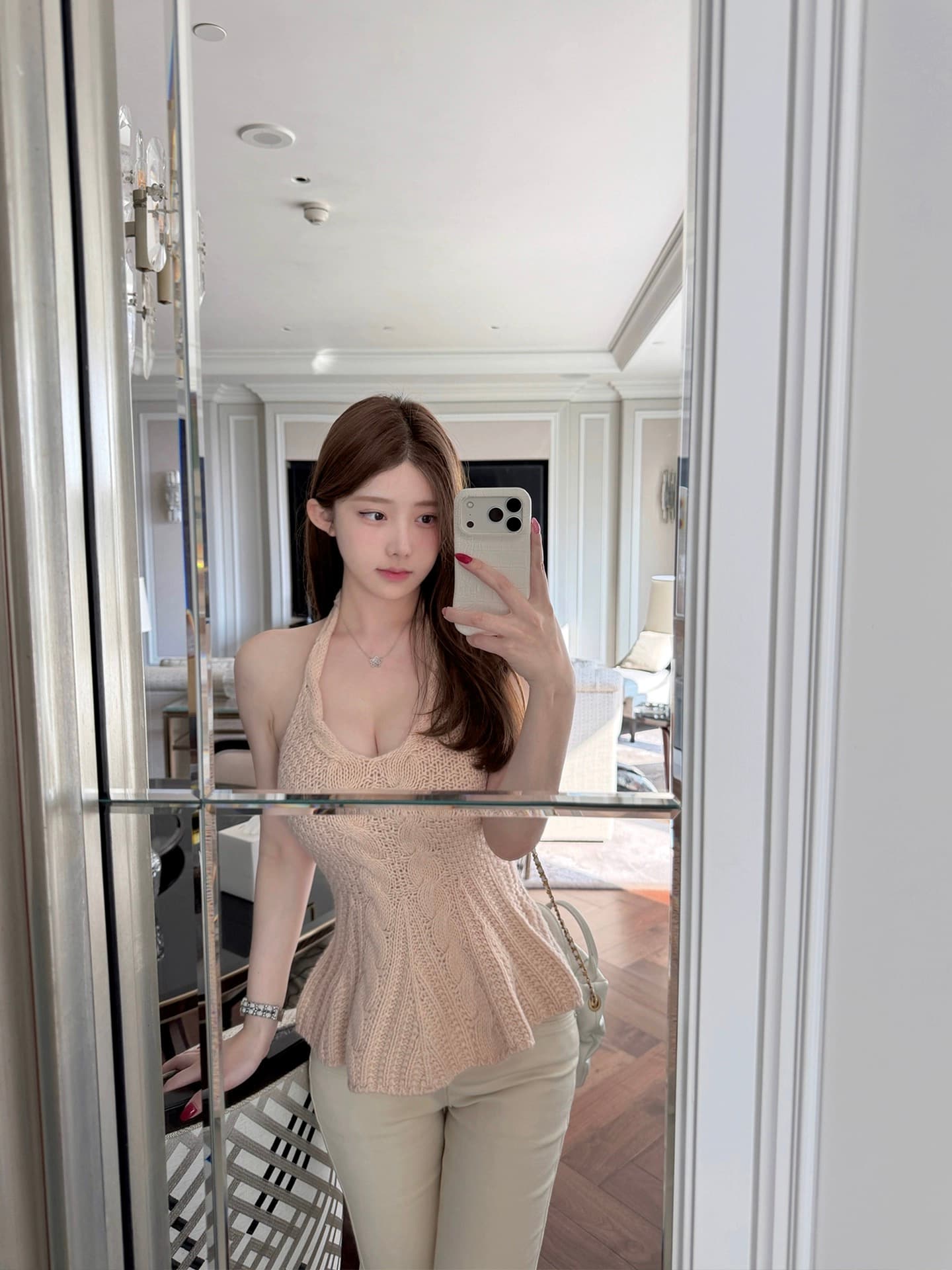 만약 언어 맞춤 첫사랑 보여주기 지혜 행침 목 꽈배기 질감 작은 a 맨위 순수한 욕망 섹시함 품격 작은 슬링 인사이드 가져 가라. 상세 이미지 3