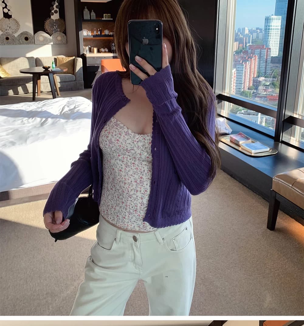 doudou 여드름 달콤한 핫걸 꽃무늬 캐미솔 여름 2026 새로운 몸매 가꾸기 슬림해 보이는 쇼트 스타일 인사이드 잡아라. 의류 상세 이미지 1