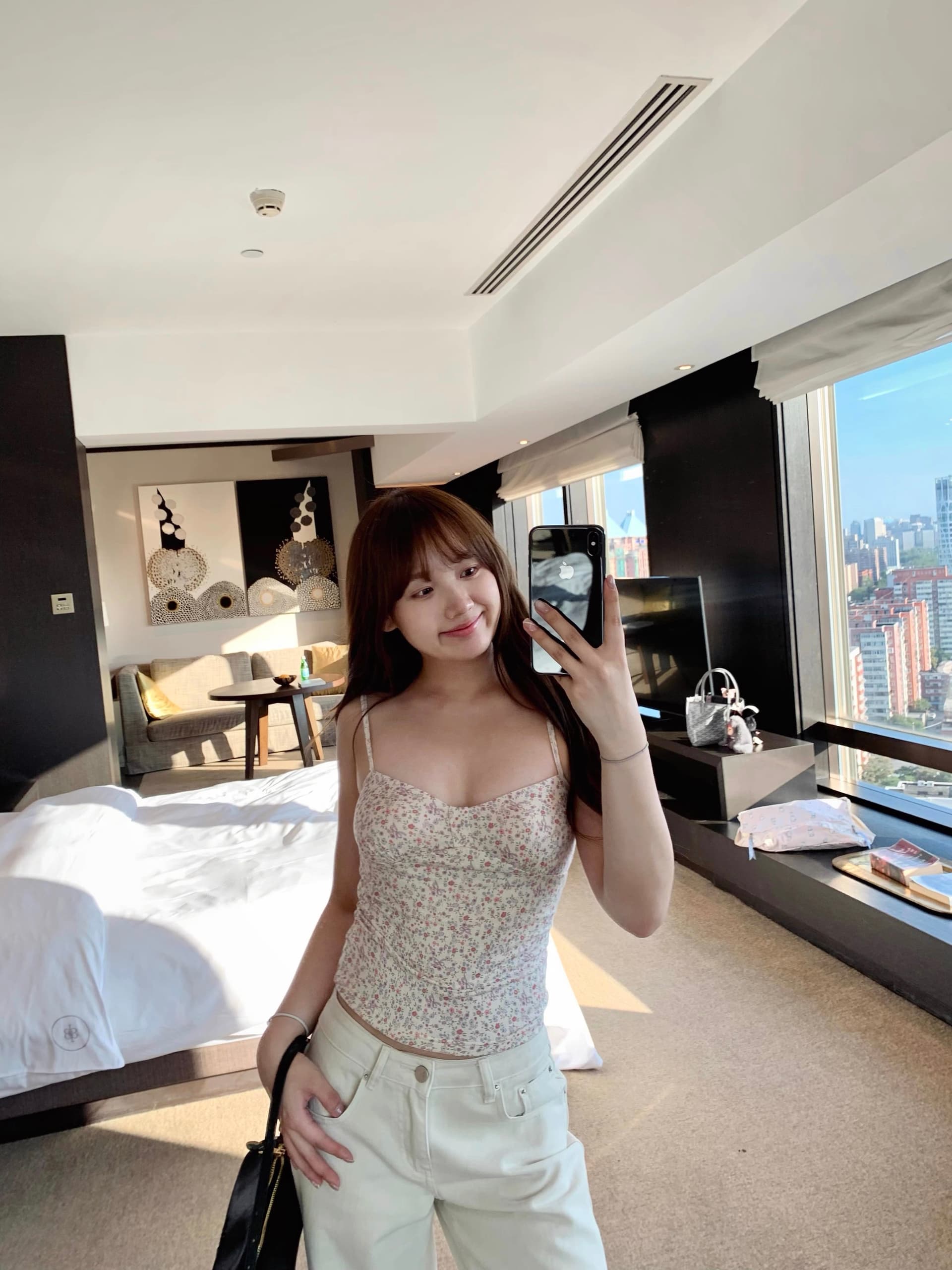 doudou 여드름 달콤한 핫걸 꽃무늬 캐미솔 여름 2026 새로운 몸매 가꾸기 슬림해 보이는 쇼트 스타일 인사이드 잡아라. 의류 상세 이미지 5