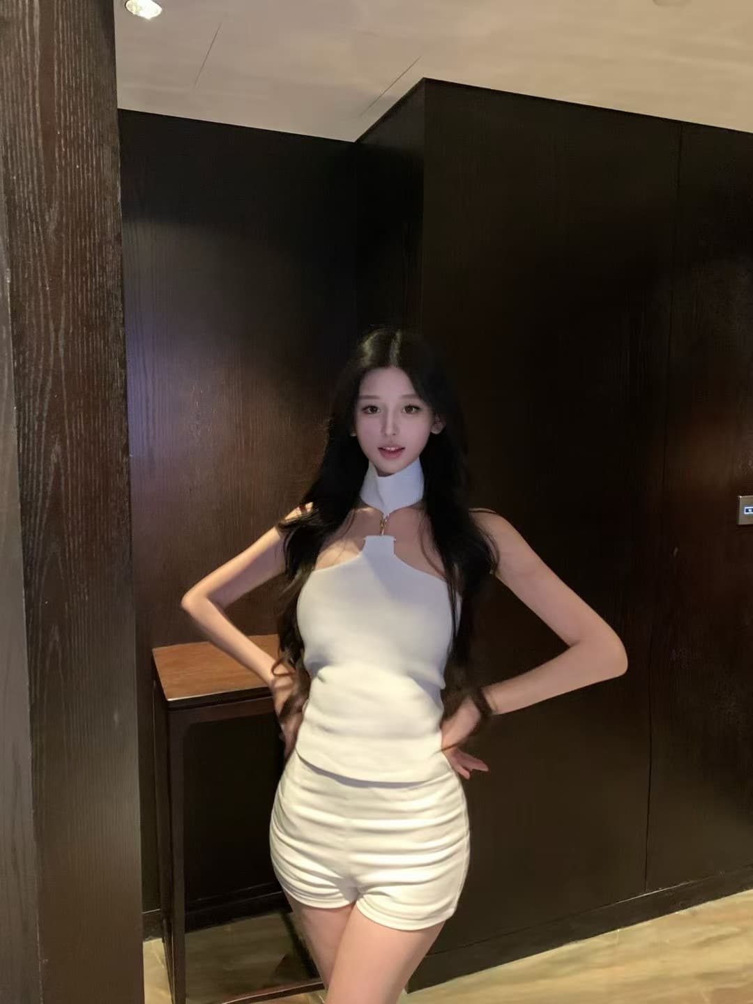 고급 센스 스웨터 여성 뜨개질 질감 순수한 욕망 섹시함 행침 목 디자인 튜브탑 슬립 여성 봄 상세 이미지 1