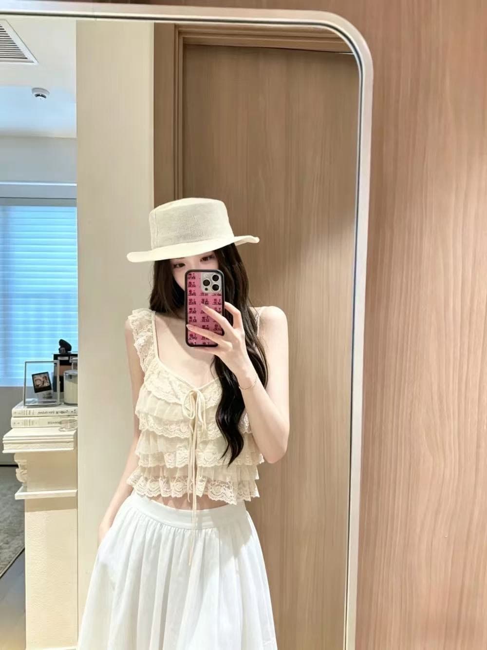 그는 비서 연인 교사 레이스 조각 작은 날다 소매 작은 슬링 이미지 2