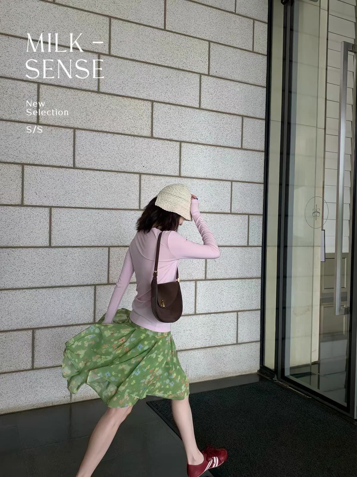 봄 와일드 아름다움 가볍게 프랑스식 꽃무늬 도트 무늬 반신 스커트 이중층 비스듬한 자르다 분위기 센스 한 마디 허리 수축 치마 이미지 3