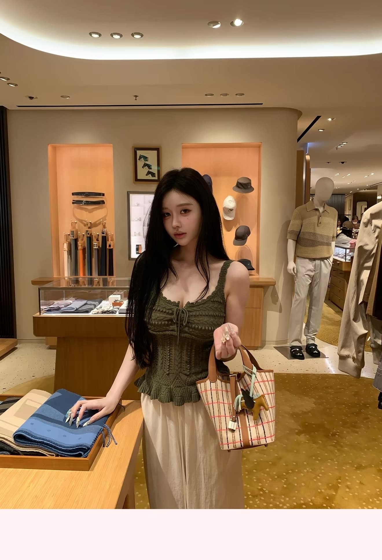 jill 대 자매 안녕하세요. 여름 면사 자수 슬립 니트 홀로우 아웃 허리 수축 슬립 맨위 이미지 3