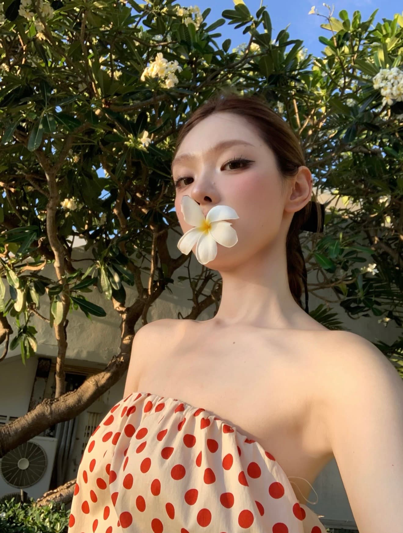 2nd studios 도트 무늬 튜브탑 드레스 쇼트 스타일 품격 달콤한 매운맛 바람 2026 년 여름 새로운 타이트 스커트 상세 이미지 1