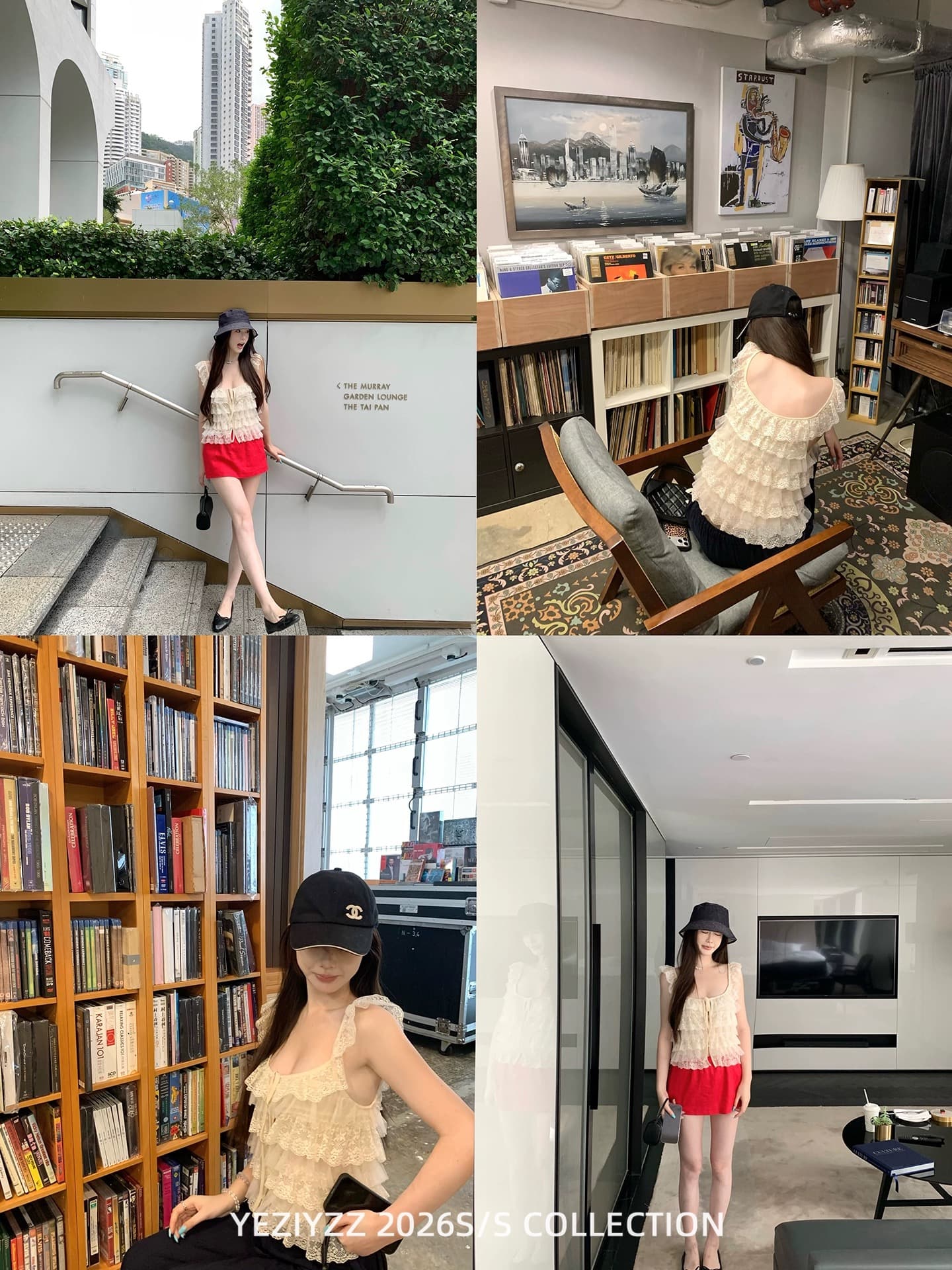 잎사귀 yeziyzz 캐미솔 여름 chic 맨위 상세 이미지 5