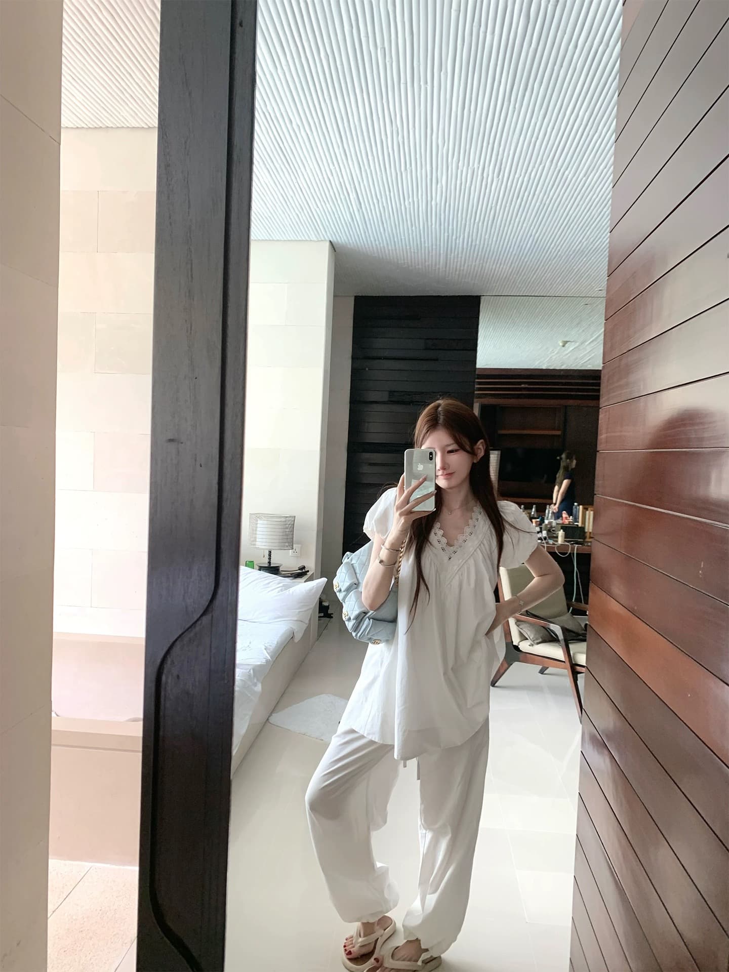 bigking 다이 킨 홈 남쪽 법 여름 주간 실크 코튼 화이트 드레스 첫사랑 샤오 바이 치마 인형 치마 이미지 4
