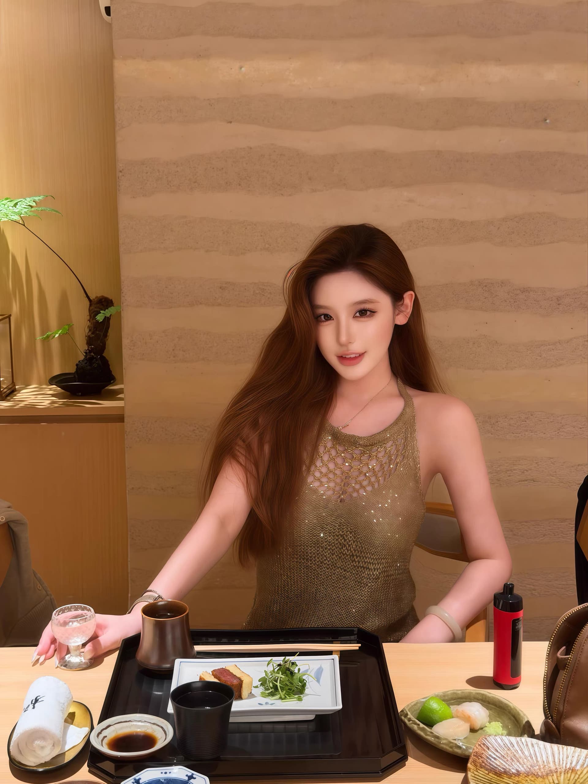 섹시함 홀로우 아웃 스팽글 조끼 얇은 ~을 통해 섹시함 오프숄더 행침 목 슬립 새는 어깨 짧은 에디션 맨위 여성 이미지 2