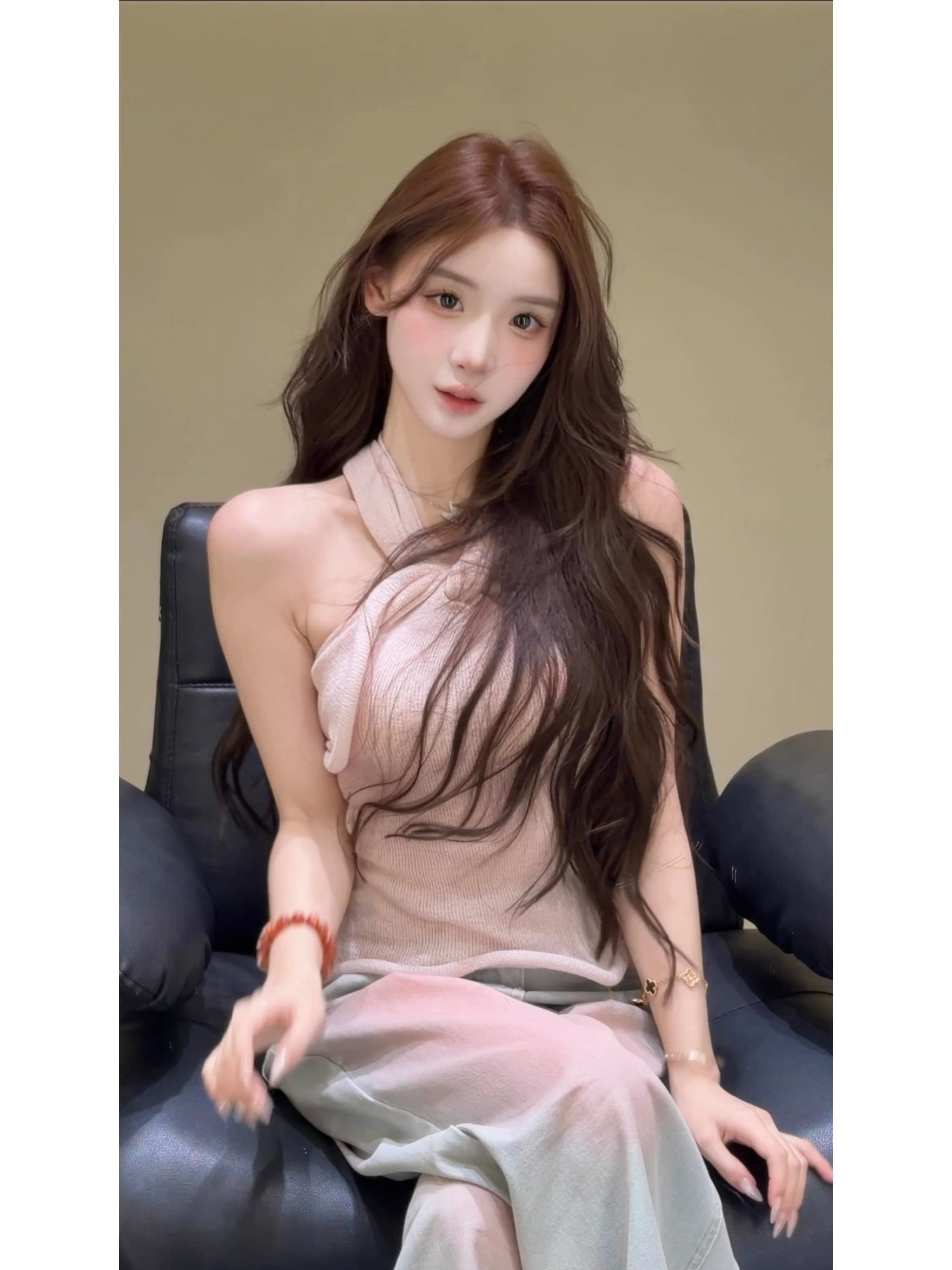 xuan 법사 법사 부드러운 안개 분말 조정 프랑스식 행침 목 스트랩 백리스 3 차원 물결무늬 프릴 행침 목 맨위 상세 이미지 3