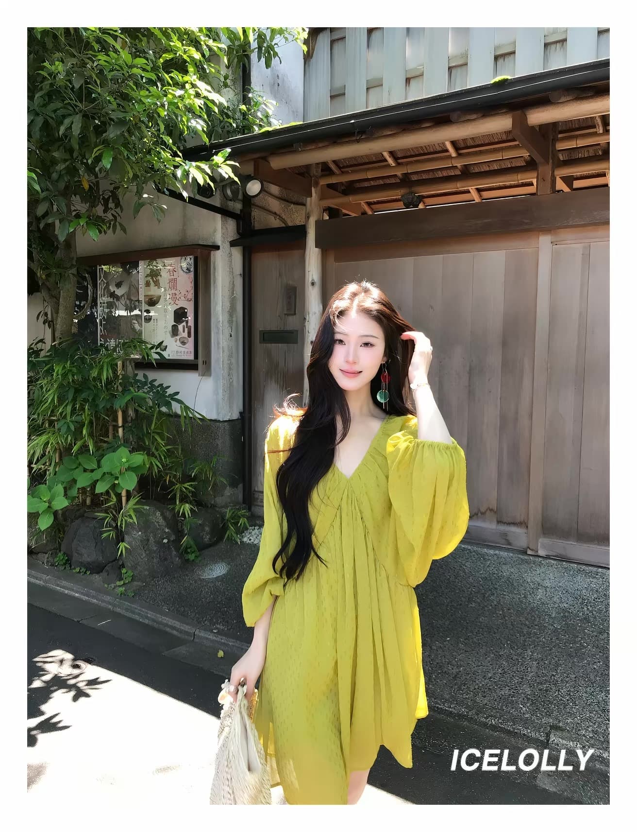 toroon du 홈 섹션 V넥 벌룬 소매 휴가 바람 여성 드레스 여름 2025 새로운 프랑스식 루즈핏 치마 상세 이미지 5