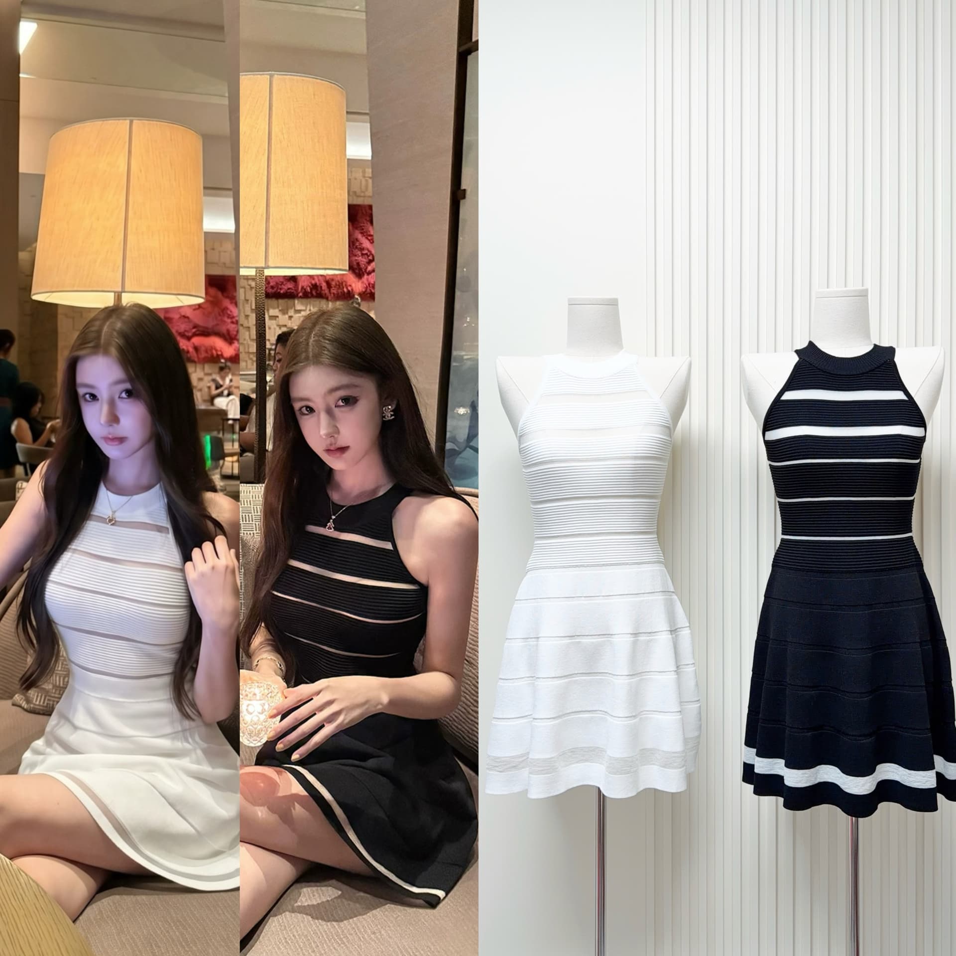 okmashop 장 원 영어 같은 단락 민소매 여성 드레스 여름 고급 센스 품격 홀로우 아웃 허리 수축 치마