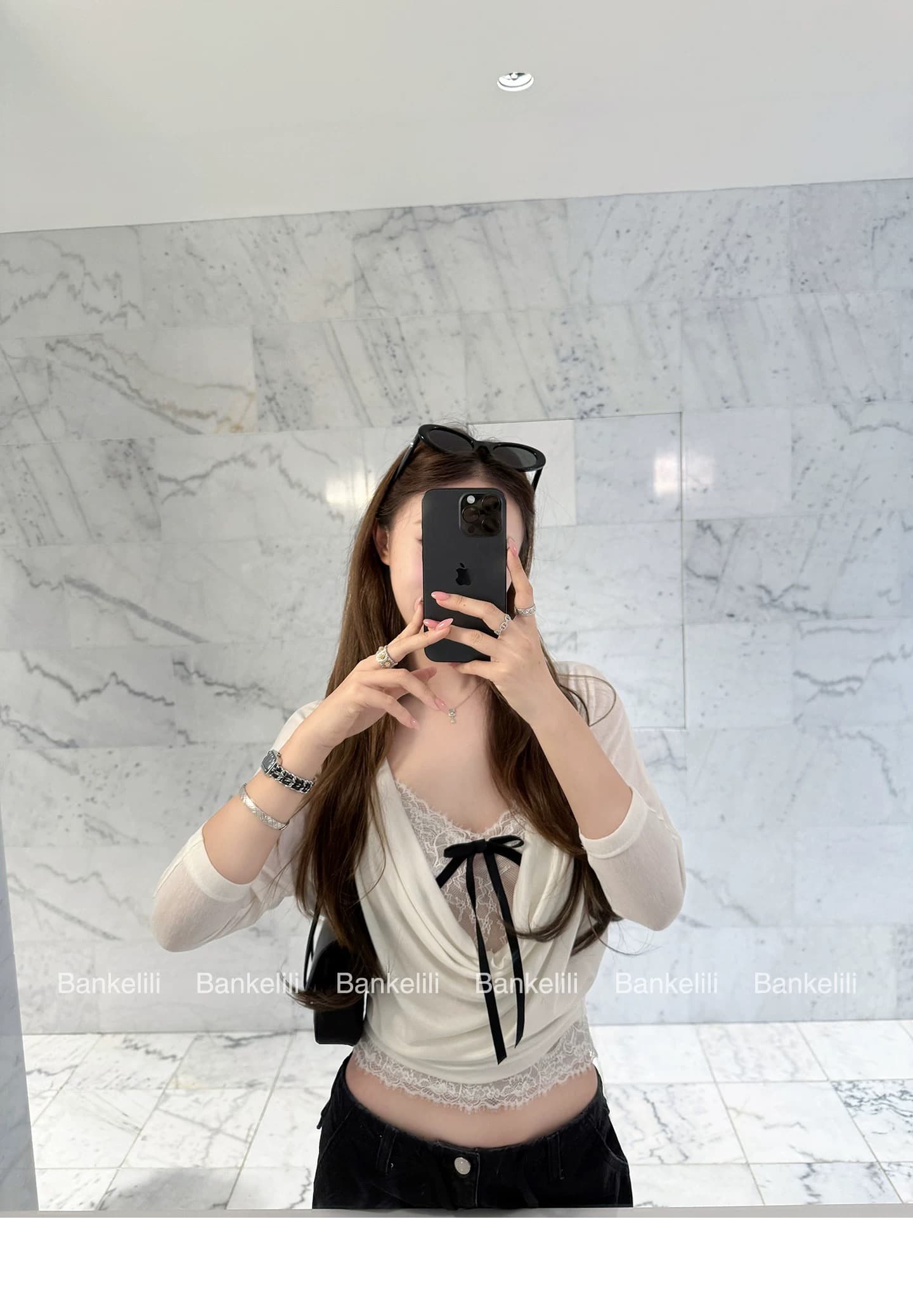 밤나무 코코아 bankelili 부드러운 얼음 찹쌀 셔츠 주간 실크 양모 레이스 슬립 흔들다 칼라 블라우스 세트 그룹 여성 상세 이미지 7