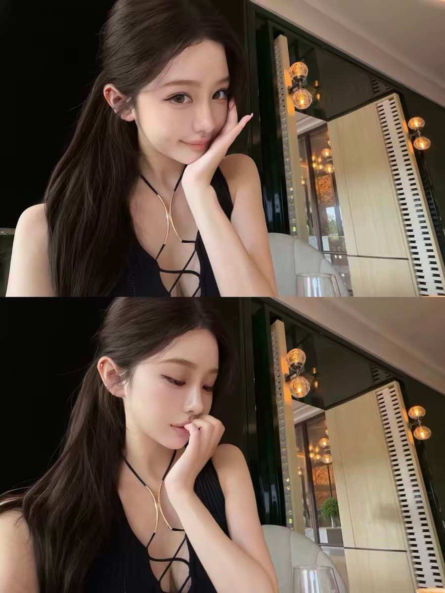 한 비 지아 c lyn b. 깊은 V 넥 십자가 행침 목 레이스업 홀로우 아웃 니트 맨위 상세 이미지 4
