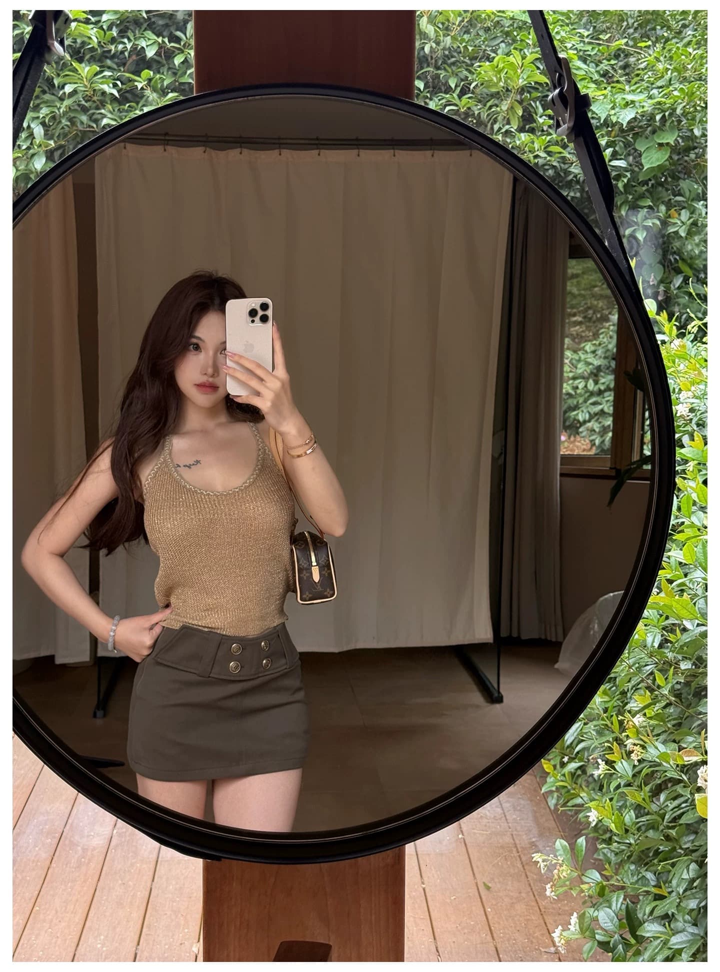 pickrui 루이 형제 현대 오래된 머리말 새로운 네 버클 반신 스커트 여성 여름 슬림해 보이는 타이트 스커트 하이웨이스트 미니 스커트 상세 이미지 2