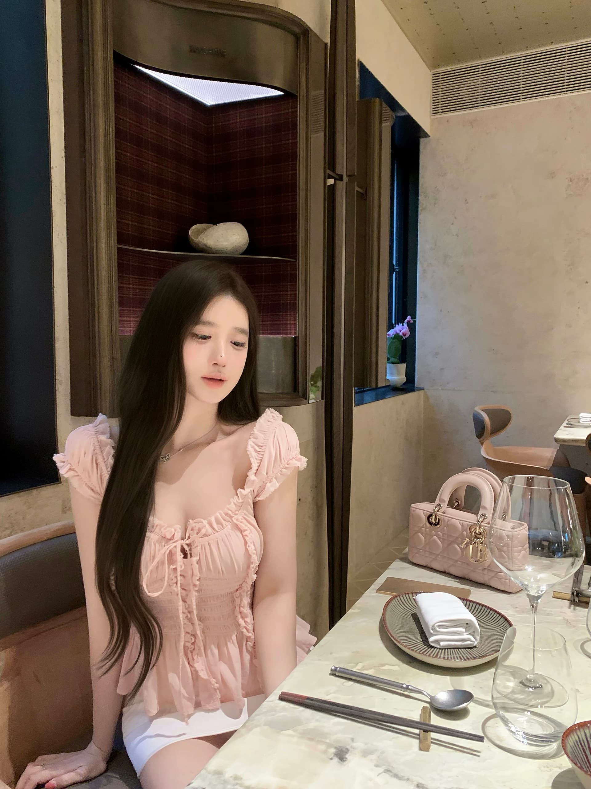 만약 언어 맞춤 부드러운 안개 소녀 거친 가장자리 펌프 Pleat 프릴 청 ~을 통해 의류 순수한 욕망 품격 명문 여성 바람 상세 이미지 5