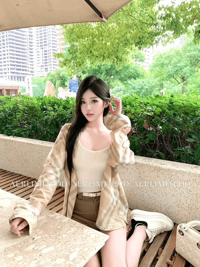 서울 맞춤 26ss 봄 새로운 빛 럭셔리 오래된 돈 바람 격자 무늬 셔츠 여성 한국 스타일 캐주얼 자외선 차단 맨위 상세 이미지 2