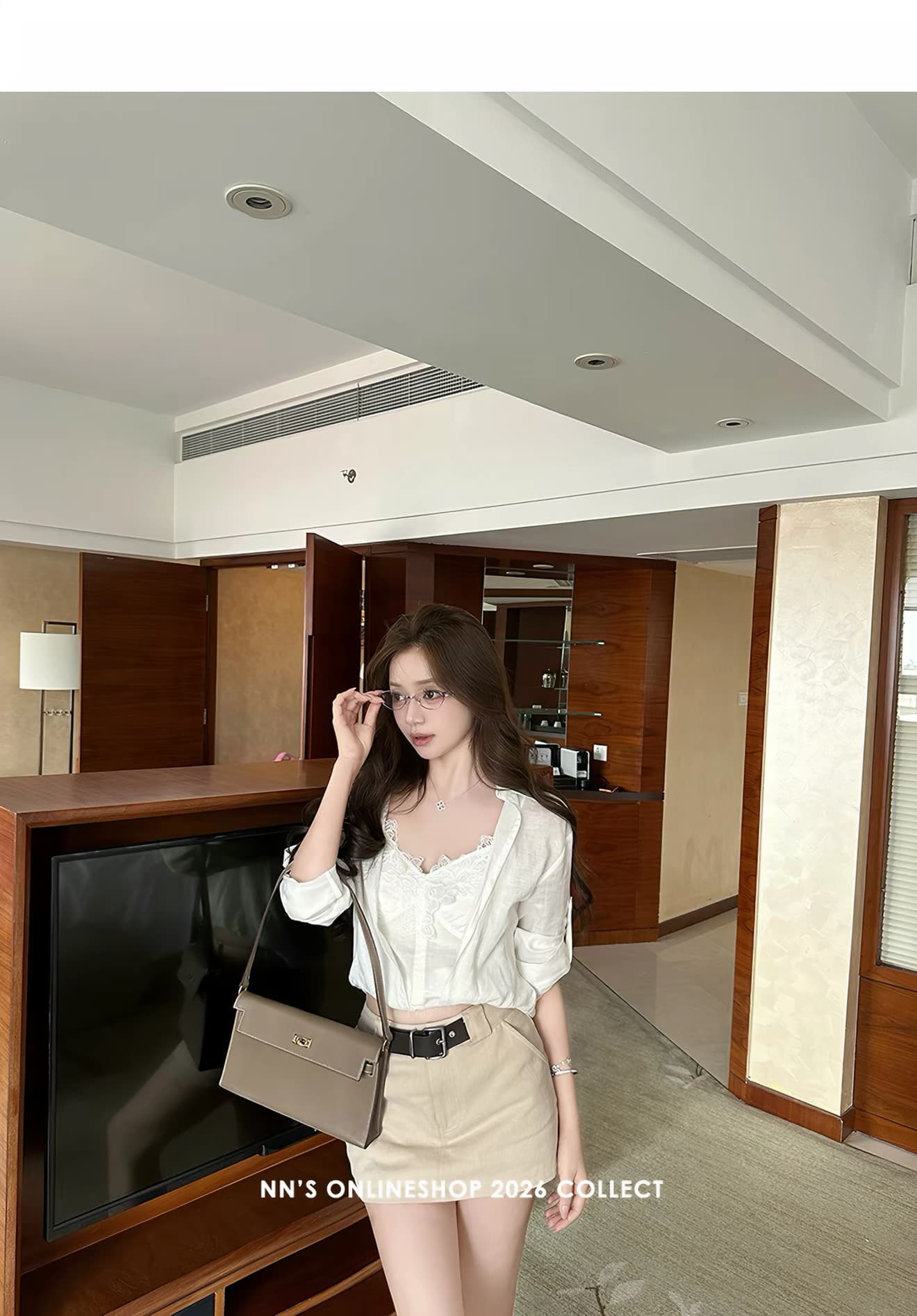 첸 좋은 난 nns 욕망 욕망 끓인 물 라이 경기 서울 아마 페이크 레이어드 레이스 셔츠 캐주얼 와이드 레그 팬츠 상세 이미지 1