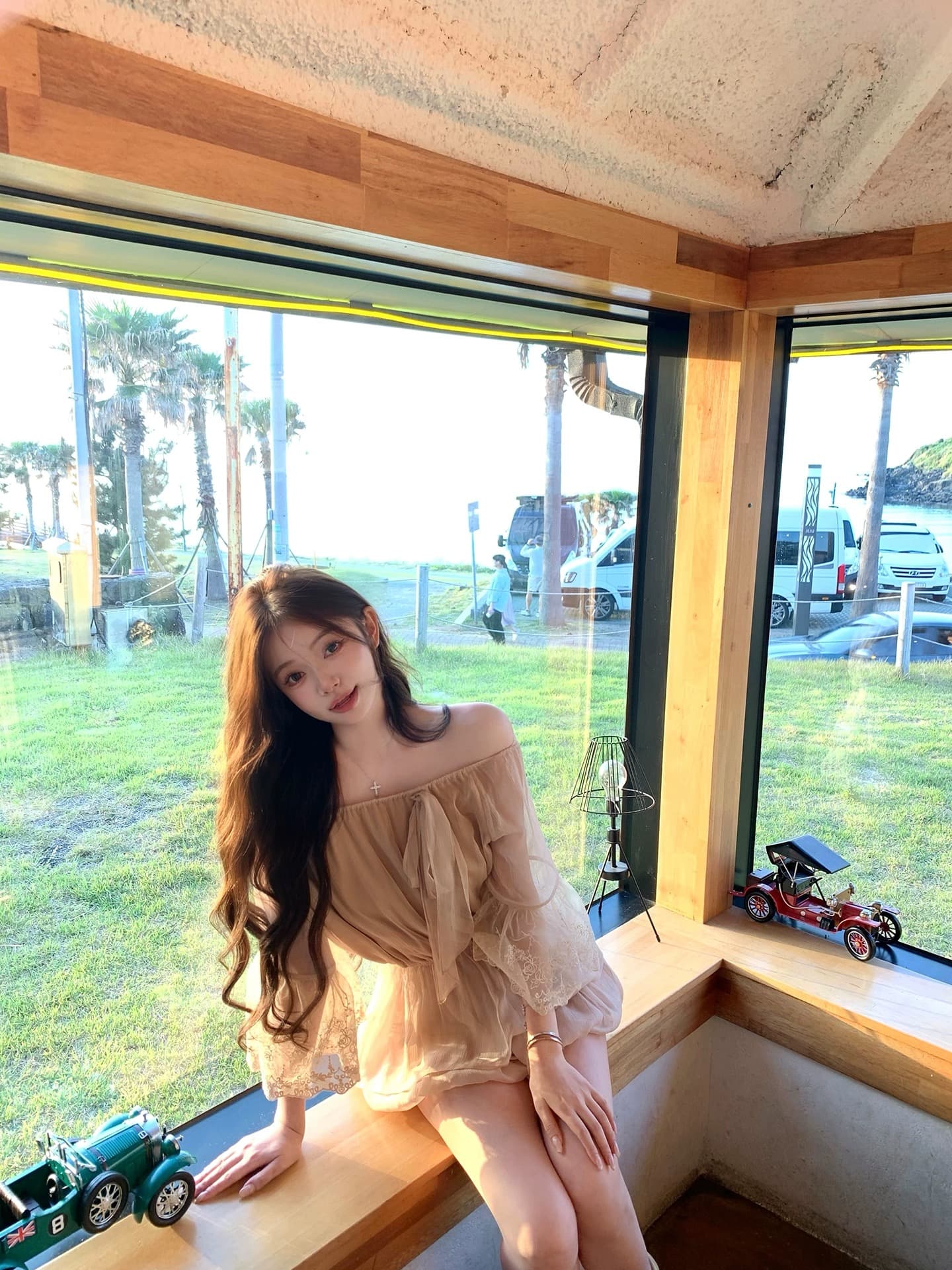 첸 좋은 난 nns 부드러운 안개 빛 언어 Unable 거절 ~ 중 부드러운 센스 레이스 조각 셔츠 랜턴 반바지 상세 이미지 10
