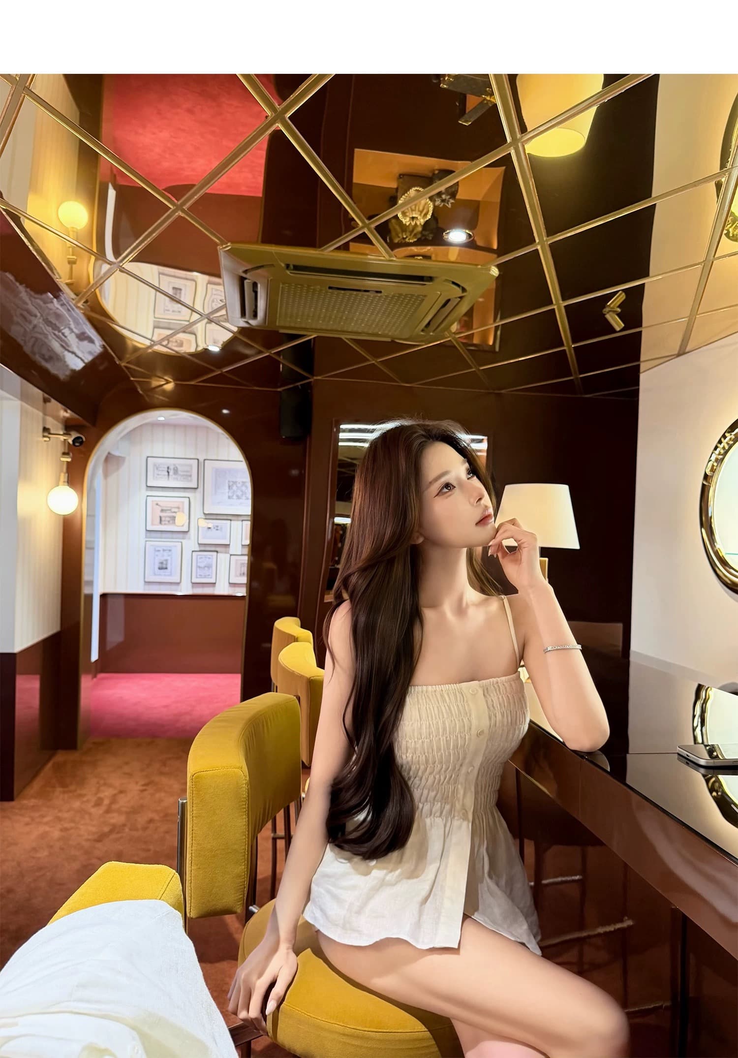 chicyou 숙박 화이트 화이트 100 아마 슈퍼 디스플레이 허리 좋은 명중 가져 가라. 허리 수축 슬립 쇼트 스타일 긴팔 셔츠 상세 이미지 5