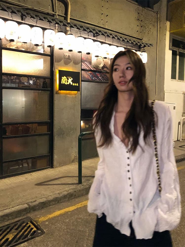 정가 재고 있음 2026 년 아름다운 순수한 욕망 바람이 아닙니다. 규칙 셔츠 봄 새로운 자이언트 잘 생긴 ~ 중 디자인 센스 맨위 이미지 2
