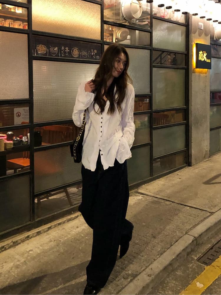 정가 재고 있음 2026 년 아름다운 순수한 욕망 바람이 아닙니다. 규칙 셔츠 봄 새로운 자이언트 잘 생긴 ~ 중 디자인 센스 맨위 상세 이미지 4
