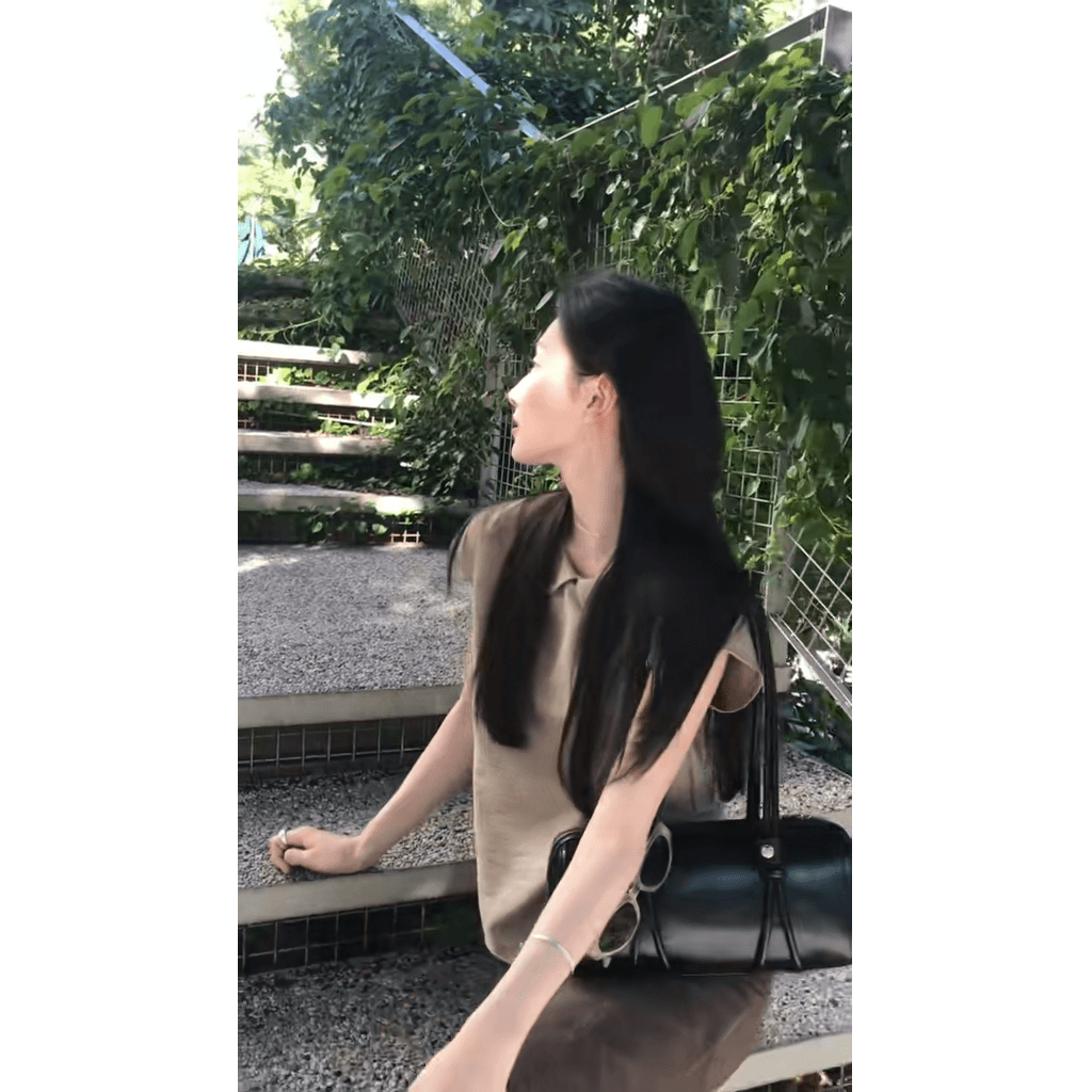 정가 프랑스식 오래된 돈 바람 베이비 칼라 반팔 셔츠 레트로 디자인 센스 인어 꼬리 반신 스커트 여성복 이미지 6
