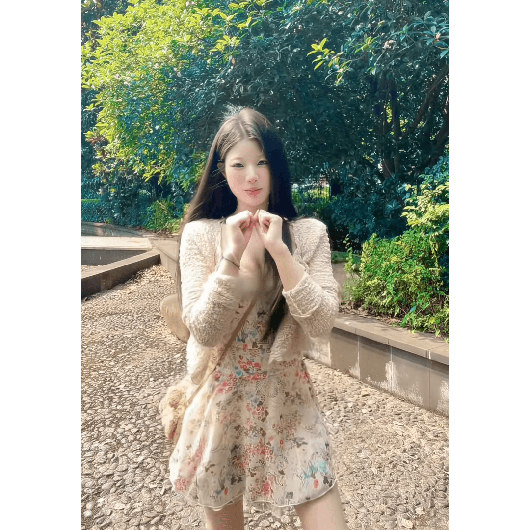정가 프랑스식 아름다운 휴가 바람 꽃무늬 V넥 슬립 여성 드레스 여름 슬림해 보이는 오픈 가디건 세트 상세 이미지 2