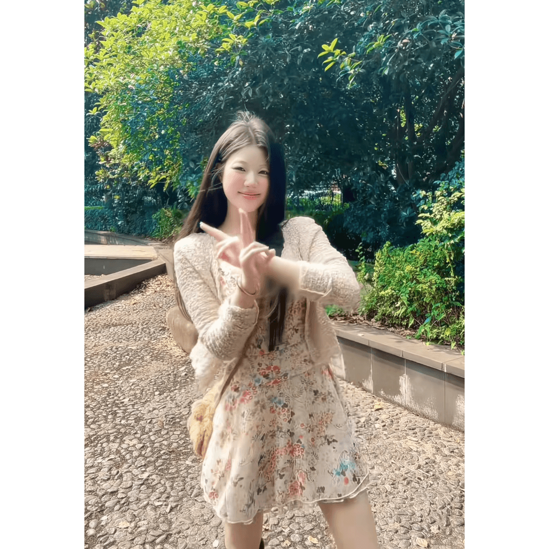 정가 프랑스식 아름다운 휴가 바람 꽃무늬 V넥 슬립 여성 드레스 여름 슬림해 보이는 오픈 가디건 세트 상세 이미지 4