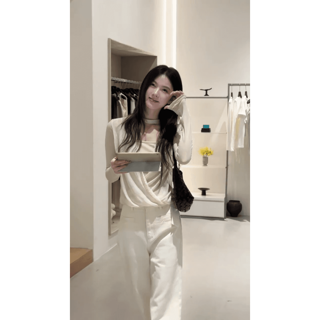 정가 이른 가을 새로운 부드러운 바람 슬립 긴팔 맨위 한 부서 캐주얼 데님 긴 바지 패션 세트 이미지 6