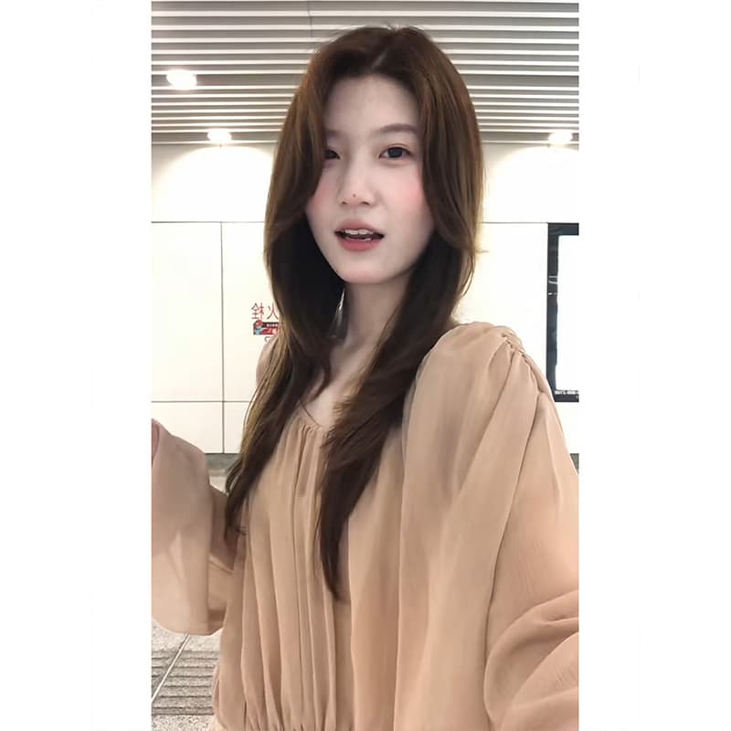 정가 프랑스식 레트로 펌프 Pleat 리본 허리 수축 긴팔 셔츠 맨위 하이웨이스트 넓은 다리 캐주얼 바지 세트 이미지 4