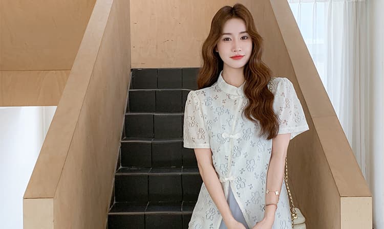 재고 있음 그림 가공 2026 새로운 국풍 자카드 단추 트임 블라우스 슬립 드레스 투피스 세트 상세 이미지 20