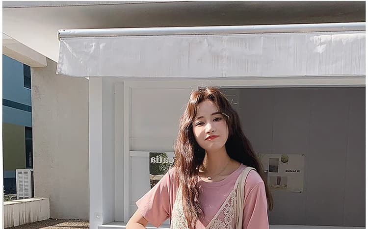 재고 있음 그림 가공 스택 착용 레이스 슬립 드레스 2026 새로운 프랑스식 인기 디자인 센스 티셔츠 치마 투피스 세트 상세 이미지 33