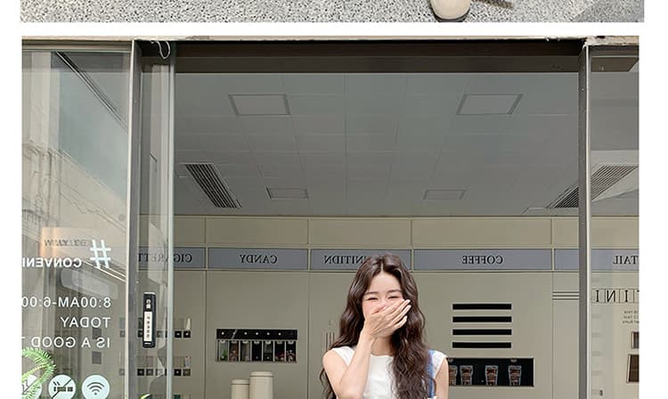 재고 있음 그림 가공 여름 2026 새로운 민소매 맨위 조끼 스택 착용 스트라이프 와이드 레그 팬츠 투피스 세트 상세 이미지 26