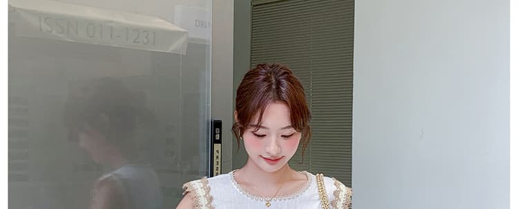 재고 있음 그림 가공 2026 여름 한 부서 레이스 패치워크 민소매 조끼 반바지 고급 센스 캐주얼 세트 상세 이미지 31