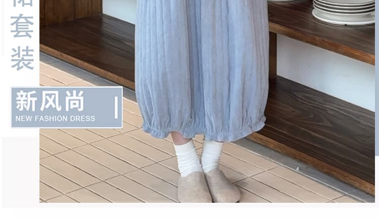 재고 있음 한 부서 코듀로이 누비 이불의 재료 면 꽃밭 조끼 원피스 만나는 맨위 투피스 세트 경기 가방 상세 이미지 3