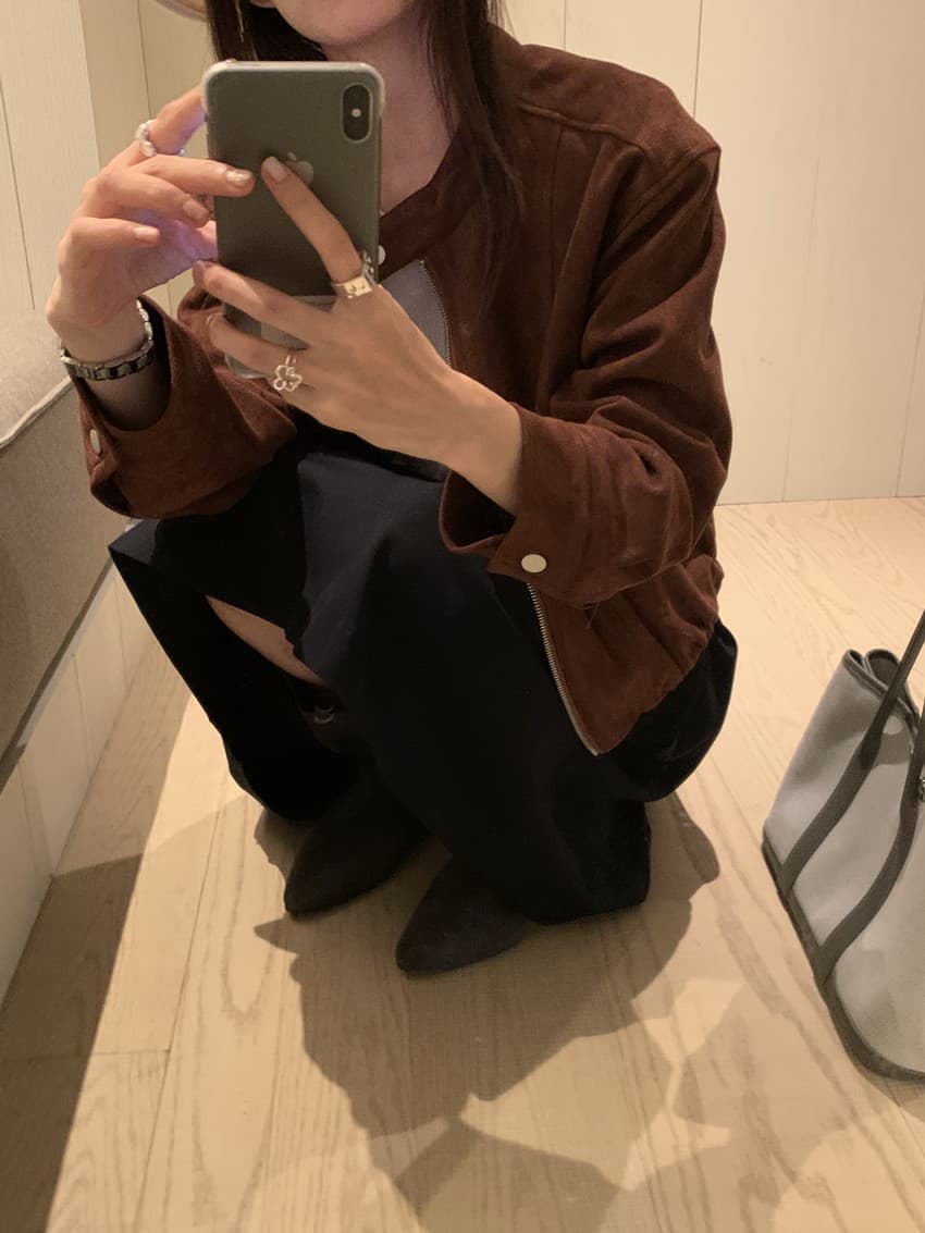 실사 캐주얼 레트로 사슴 캐시미어 쇼트 스타일 재킷 스탠드 칼라 루즈핏 재킷 맨위 3 색 상세 이미지 17