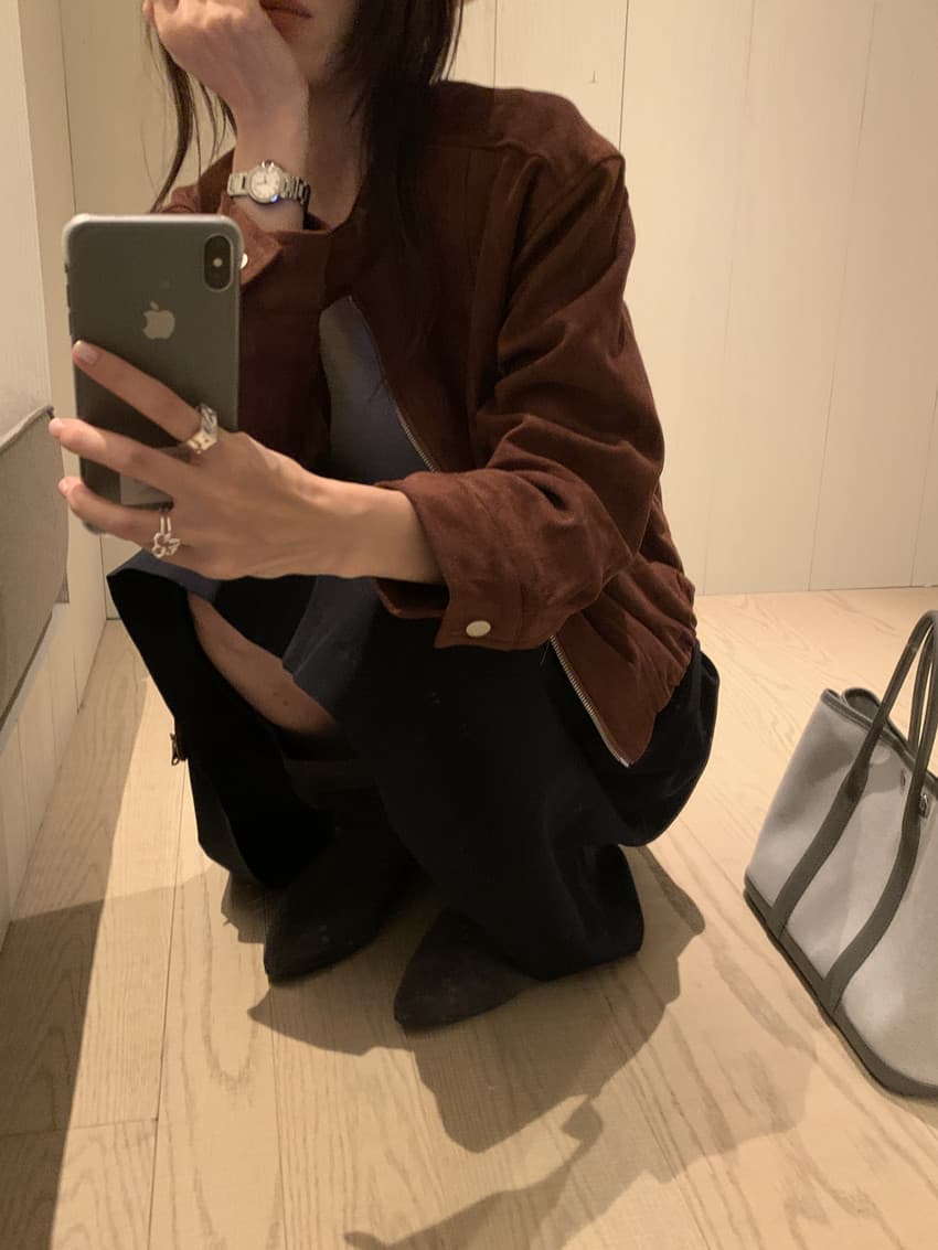 실사 캐주얼 레트로 사슴 캐시미어 쇼트 스타일 재킷 스탠드 칼라 루즈핏 재킷 맨위 3 색 상세 이미지 18