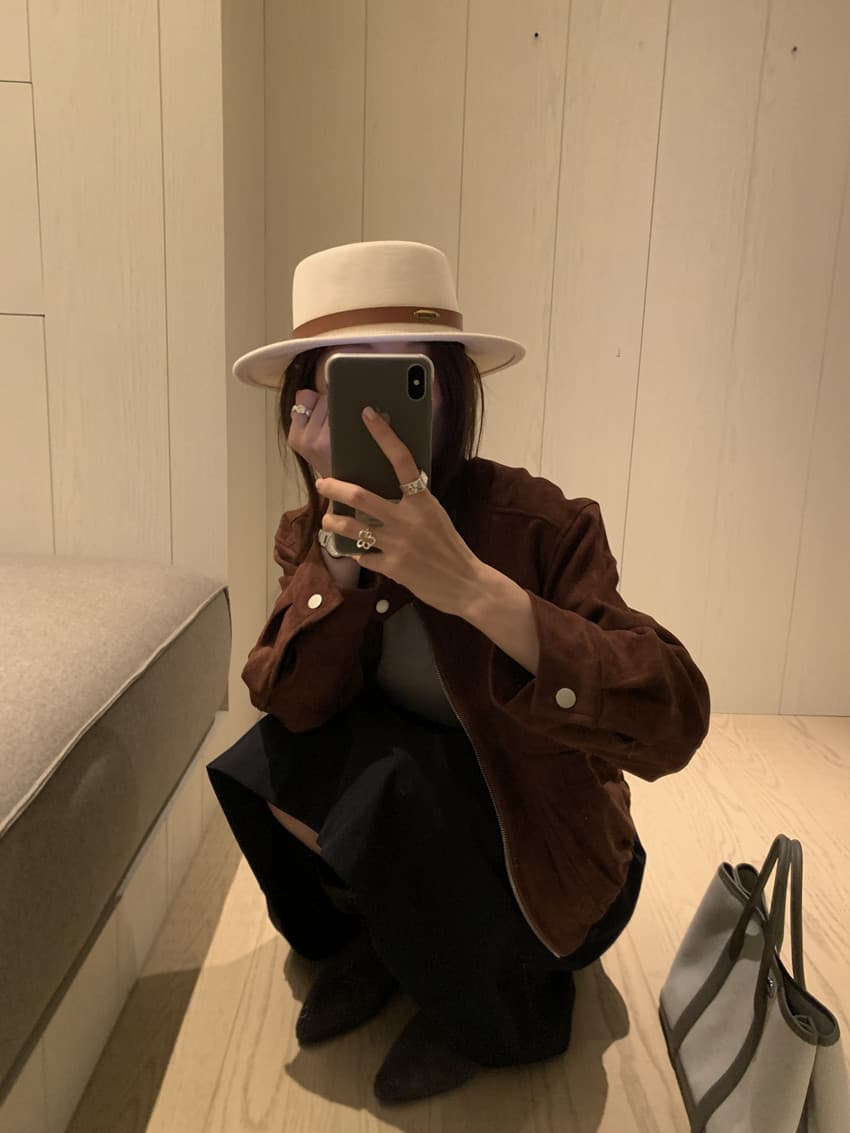 실사 레트로 오토바이 서비스 사슴 캐시미어 지퍼 쇼트 스타일 허리 수축 재킷 루즈핏 긴팔 재킷 맨위 상세 이미지 43