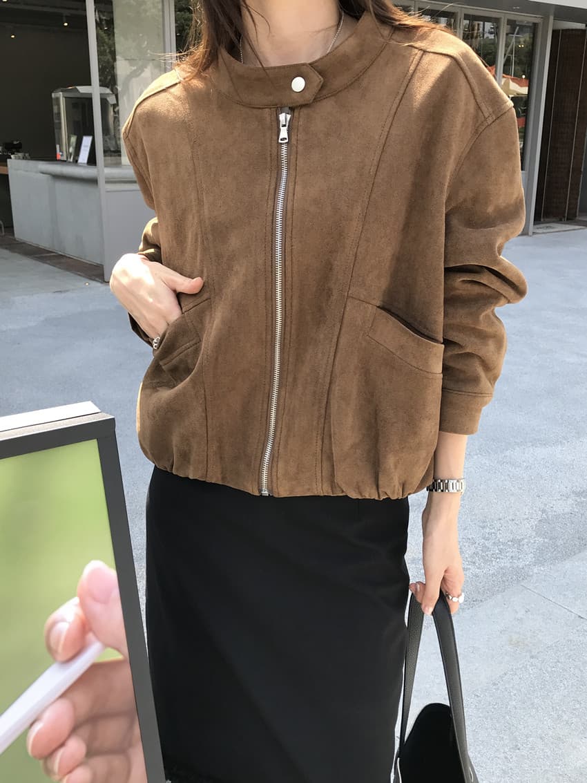 실사 아메리칸 레트로 사슴 캐시미어 쇼트 스타일 스탠드 칼라 재킷 루즈핏 긴팔 오토바이 서비스 재킷 맨위 3 색 상세 이미지 10