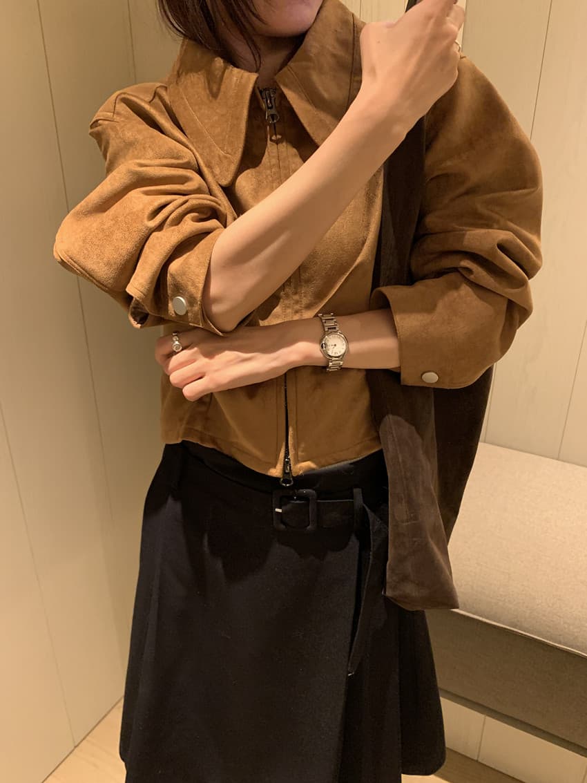 실사 아메리칸 레트로 작은 대중 포인터 포인터 칼라 쇼트 스타일 오토바이 서비스 사슴 캐시미어 재킷 재킷 맨위 3 색 상세 이미지 46