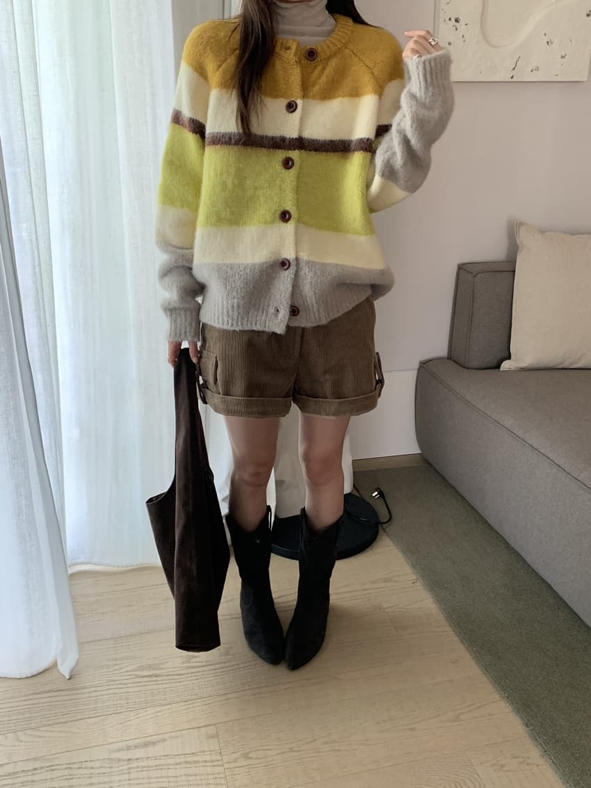 실사 작은 대중 레트로 코듀로이 볼륨 측면 대 길다 다리 다용도 캐주얼 반바지 와이드 레그 팬츠 어린이 2 색 상세 이미지 26